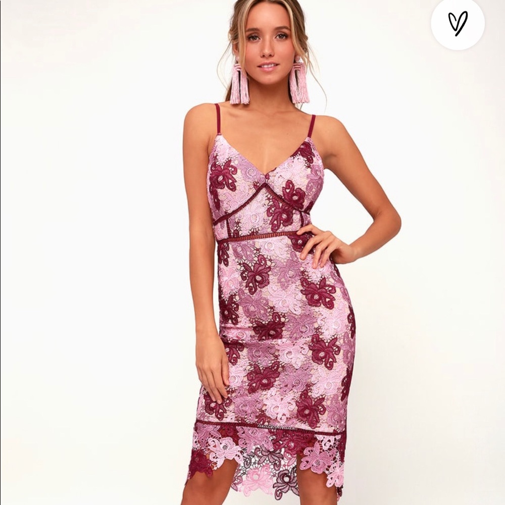 NWT Lulus Endless Elegance Lace Bodycon Dress